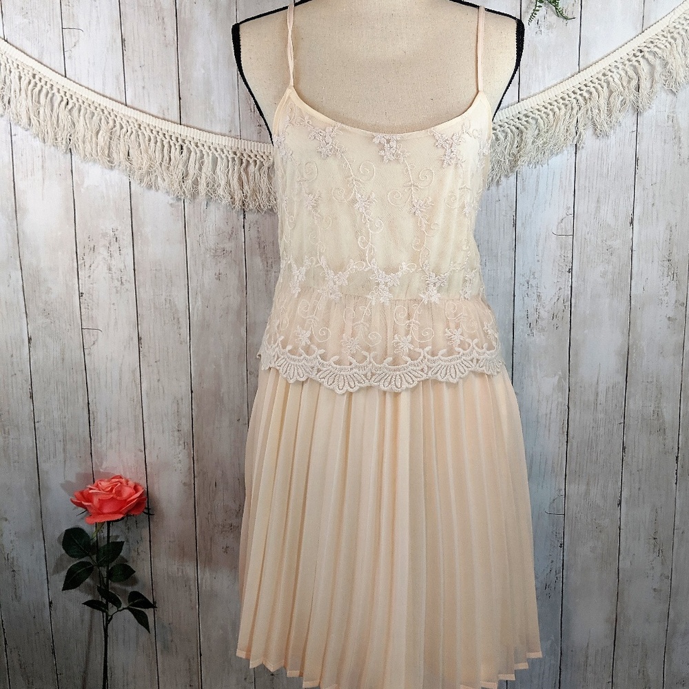 FOREVER 21 Great Gatsby white cream midi dress